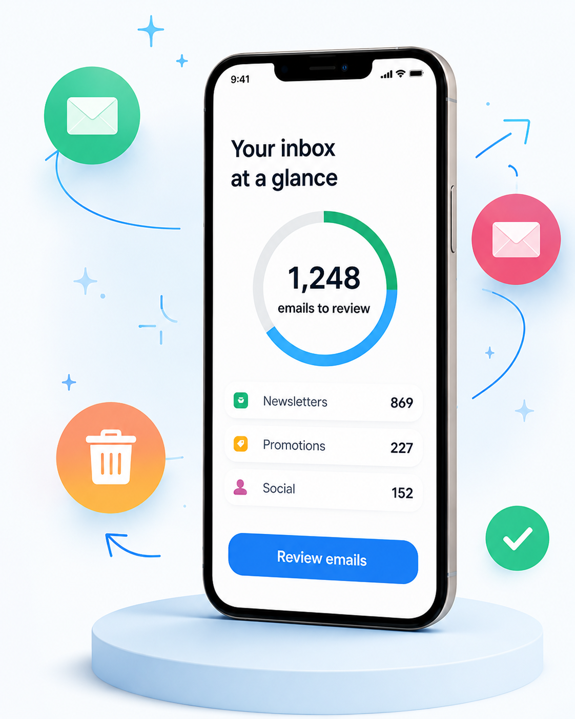 Cleanfox inbox dashboard mockup